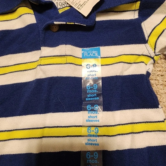 The children's place lot of 2 boys collared shirts size 6 to 9mos NWT - Picture 2 of 4